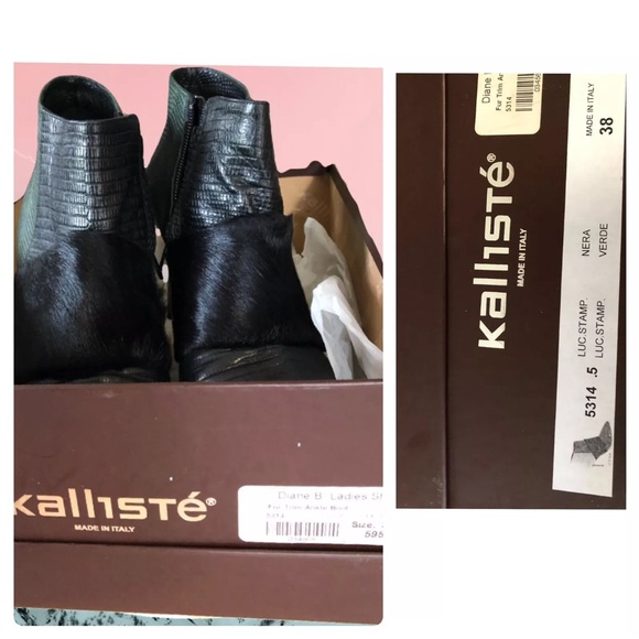 Designer Fur Trimmed Ankle Boots made in Italy Sz.38 - Picture 9 of 10